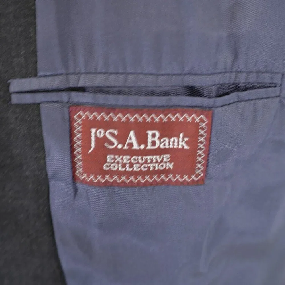 Jos A Bank Executive Collection Gray Wool Blazer 42R 2‎ Button